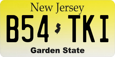 NJ license plate B54TKI