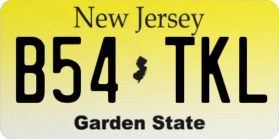 NJ license plate B54TKL