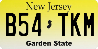 NJ license plate B54TKM
