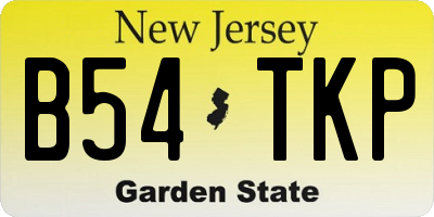 NJ license plate B54TKP