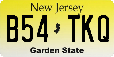 NJ license plate B54TKQ
