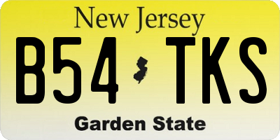 NJ license plate B54TKS