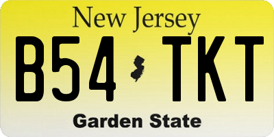 NJ license plate B54TKT
