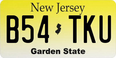 NJ license plate B54TKU