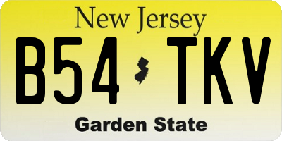 NJ license plate B54TKV