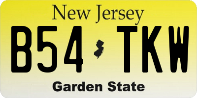 NJ license plate B54TKW