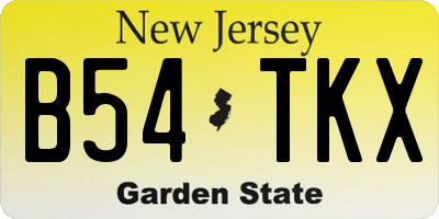 NJ license plate B54TKX