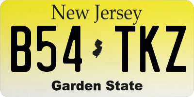 NJ license plate B54TKZ