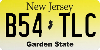 NJ license plate B54TLC