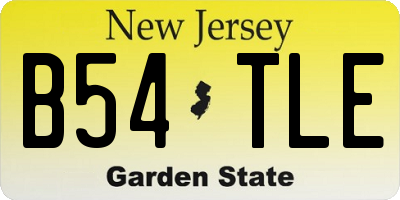 NJ license plate B54TLE