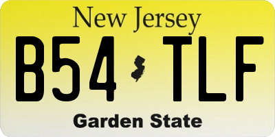 NJ license plate B54TLF
