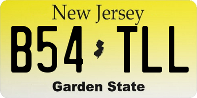 NJ license plate B54TLL