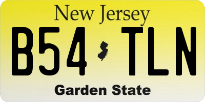 NJ license plate B54TLN