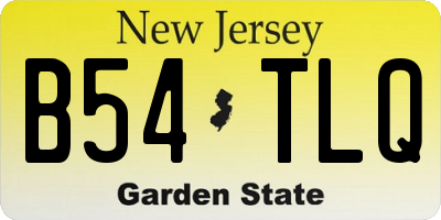 NJ license plate B54TLQ