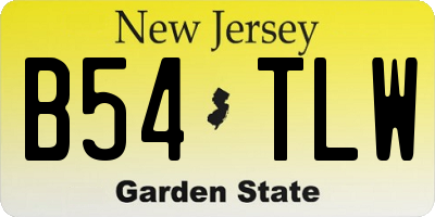 NJ license plate B54TLW