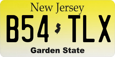 NJ license plate B54TLX