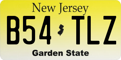 NJ license plate B54TLZ
