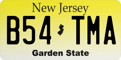 NJ license plate B54TMA