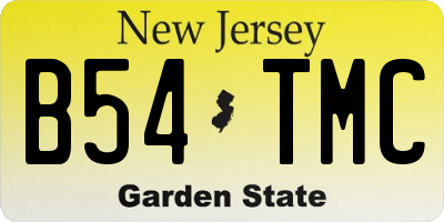 NJ license plate B54TMC