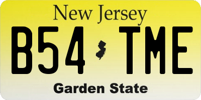 NJ license plate B54TME