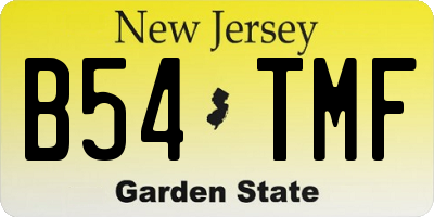 NJ license plate B54TMF