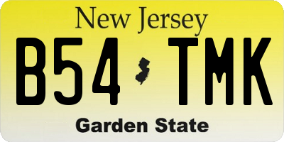 NJ license plate B54TMK