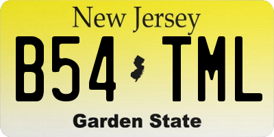 NJ license plate B54TML