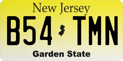 NJ license plate B54TMN