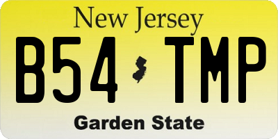 NJ license plate B54TMP