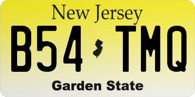 NJ license plate B54TMQ