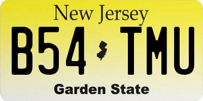 NJ license plate B54TMU