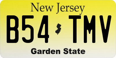 NJ license plate B54TMV
