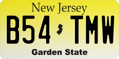 NJ license plate B54TMW