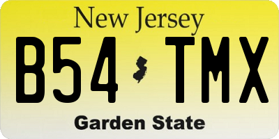 NJ license plate B54TMX