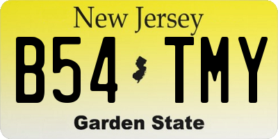 NJ license plate B54TMY