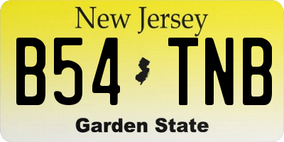 NJ license plate B54TNB