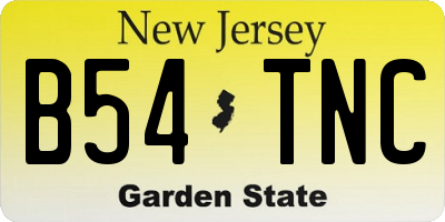 NJ license plate B54TNC