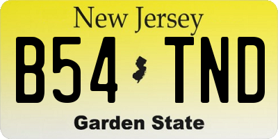 NJ license plate B54TND