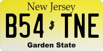 NJ license plate B54TNE