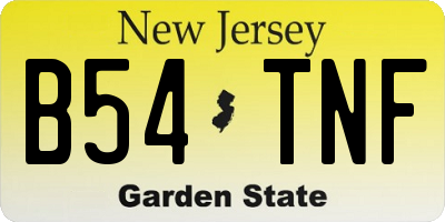NJ license plate B54TNF