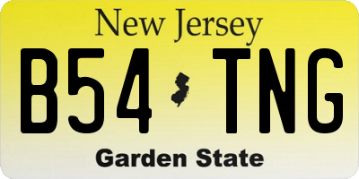 NJ license plate B54TNG