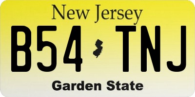 NJ license plate B54TNJ