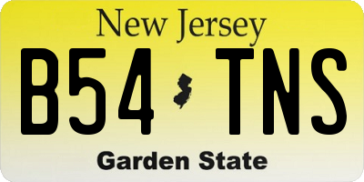 NJ license plate B54TNS