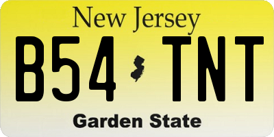 NJ license plate B54TNT