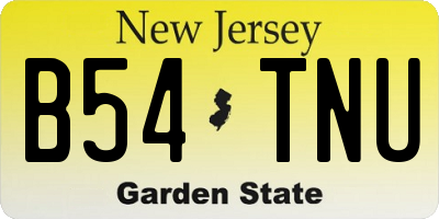 NJ license plate B54TNU