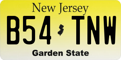NJ license plate B54TNW