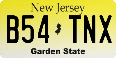 NJ license plate B54TNX