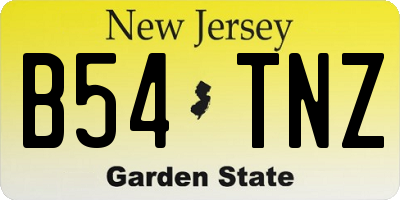 NJ license plate B54TNZ