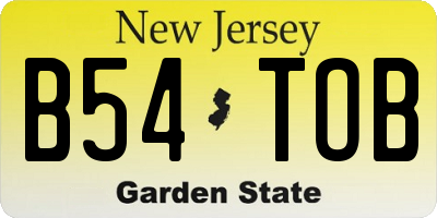 NJ license plate B54TOB