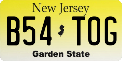 NJ license plate B54TOG